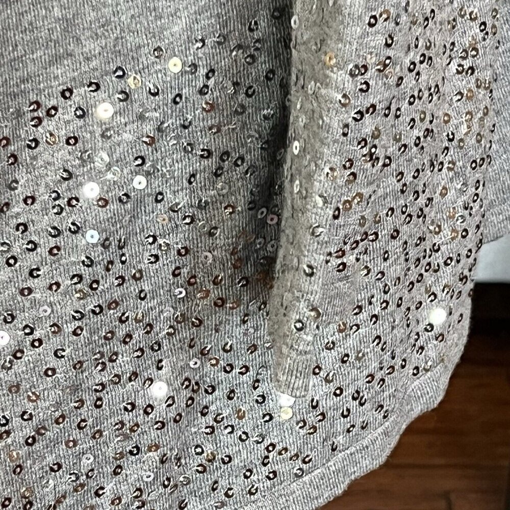 Soft Surroundings Gray Waterfall Sequin Trim Long… - image 5